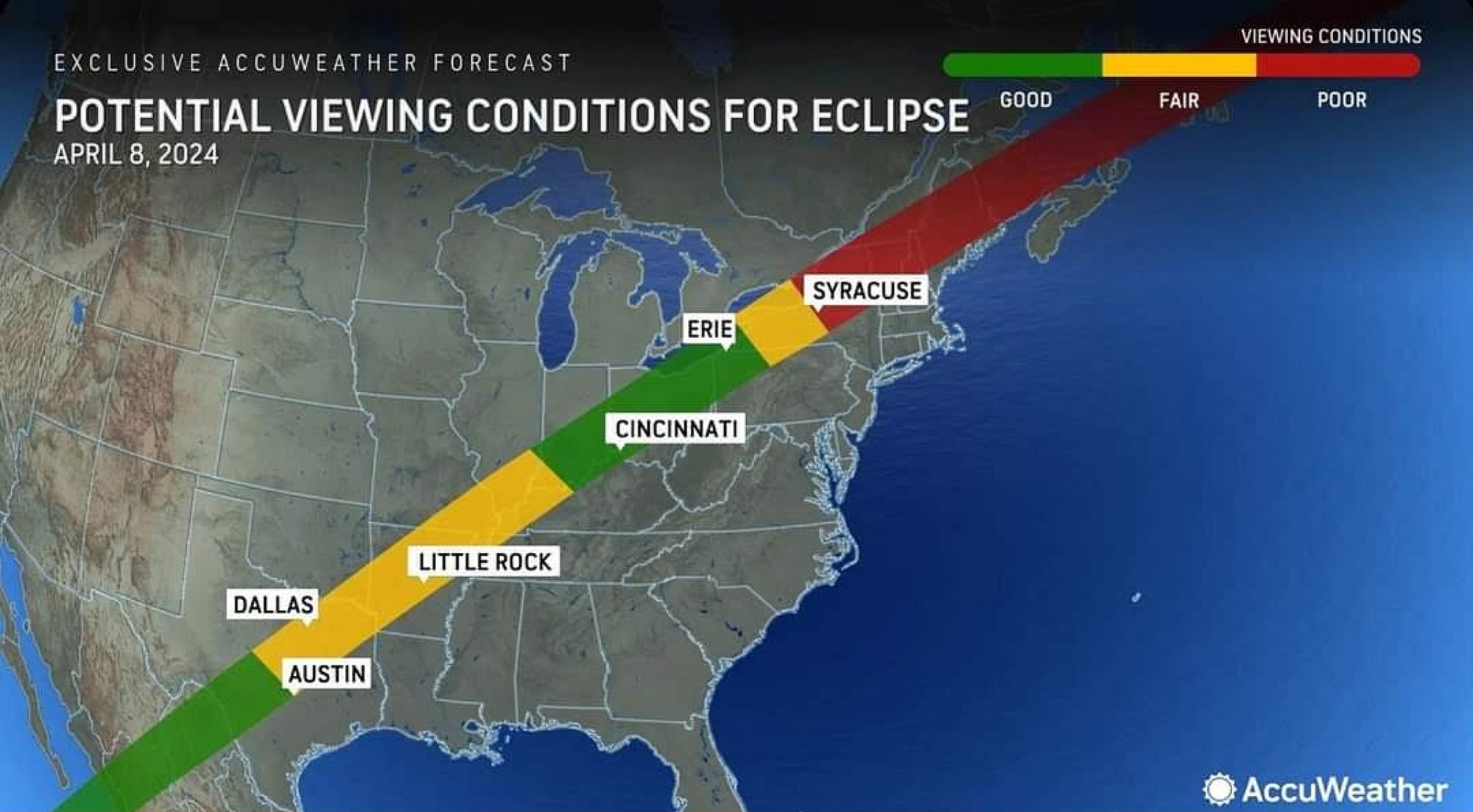 [First Long Range Weather Foreccast for April's Eclipse]